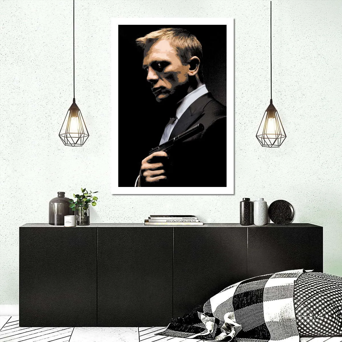 007 Daniel Craig Illustration Wall Art