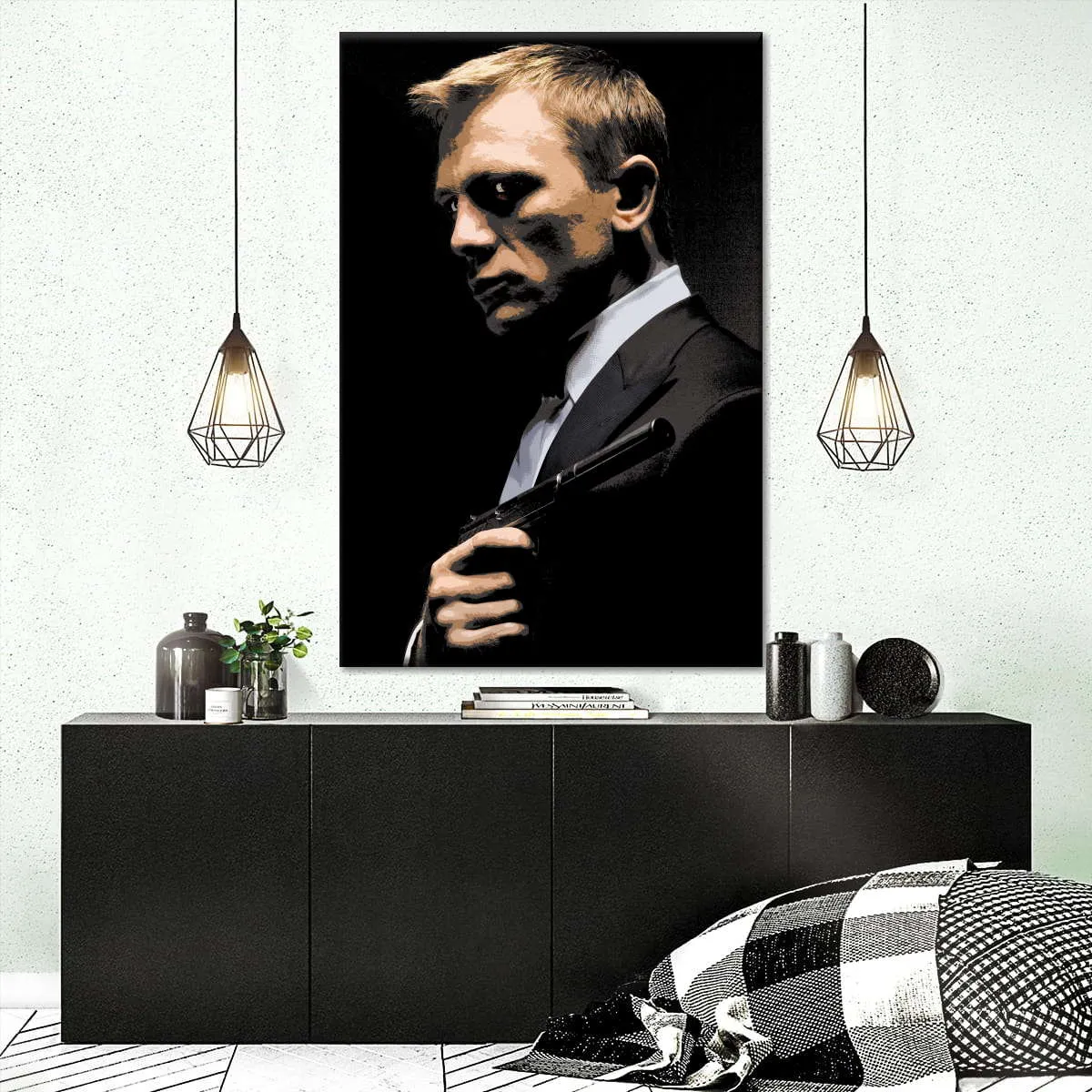 007 Daniel Craig Illustration Wall Art