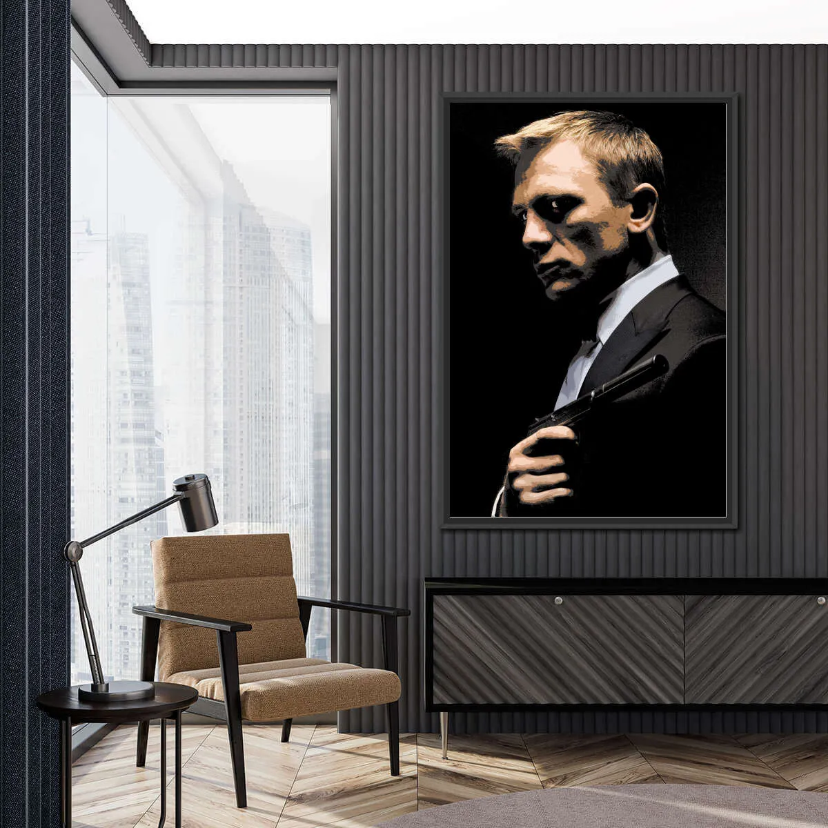 007 Daniel Craig Illustration Wall Art