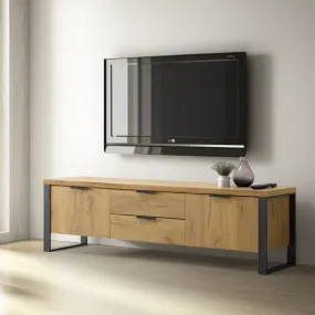 0A040FL 60" TV Console in Golden Oak