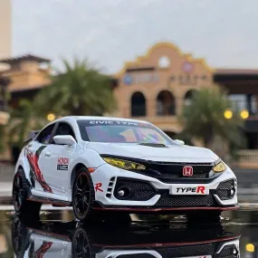 1:32 HONDA CIVIC TYPE R Alloy Sports Car Model Diecasts & Toy Vehicles Metal Car Model Sound Light Collection Childrens Toy Gift