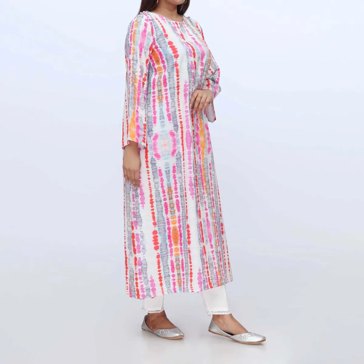 1PC-Printed Grip Silk Long Shirt PW3126