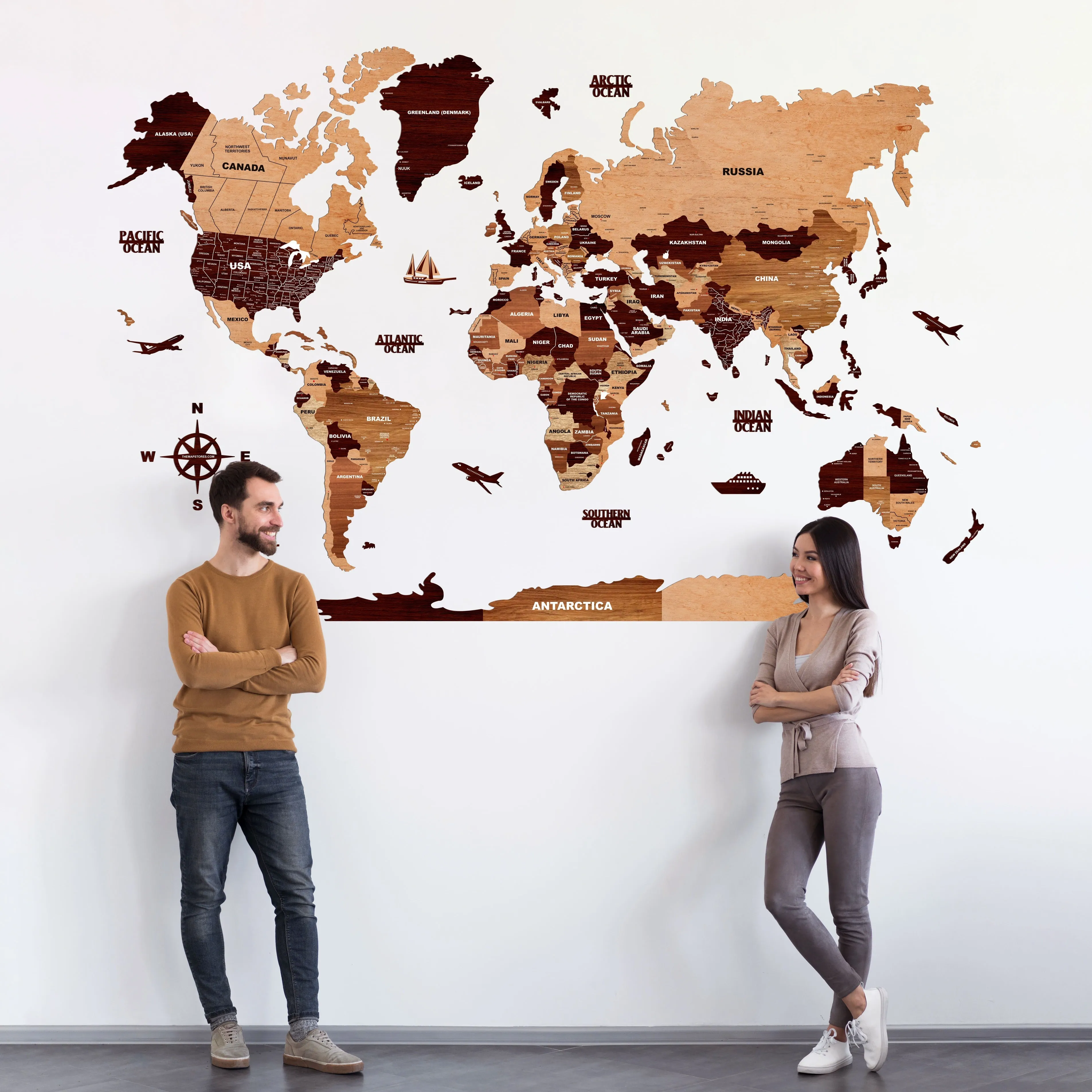 3D Wooden Texture Wooden Worldmap