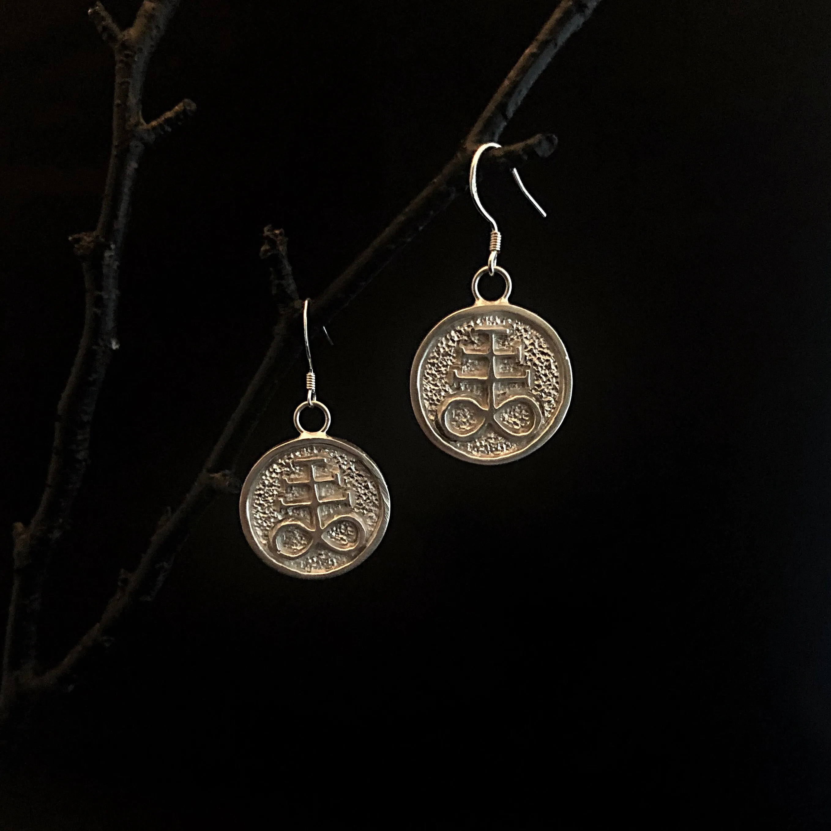 925 Leviathan Cross Earrings