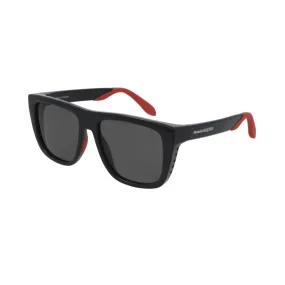 Alexander McQueen Unisex Sunglasses Fall Winter Black Grey Nylon Nylon Red AM0293S 002