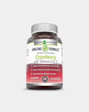 Amazing Nutrition Amazing Formulas Cranberry with Vitamin C & E 8400 Mg