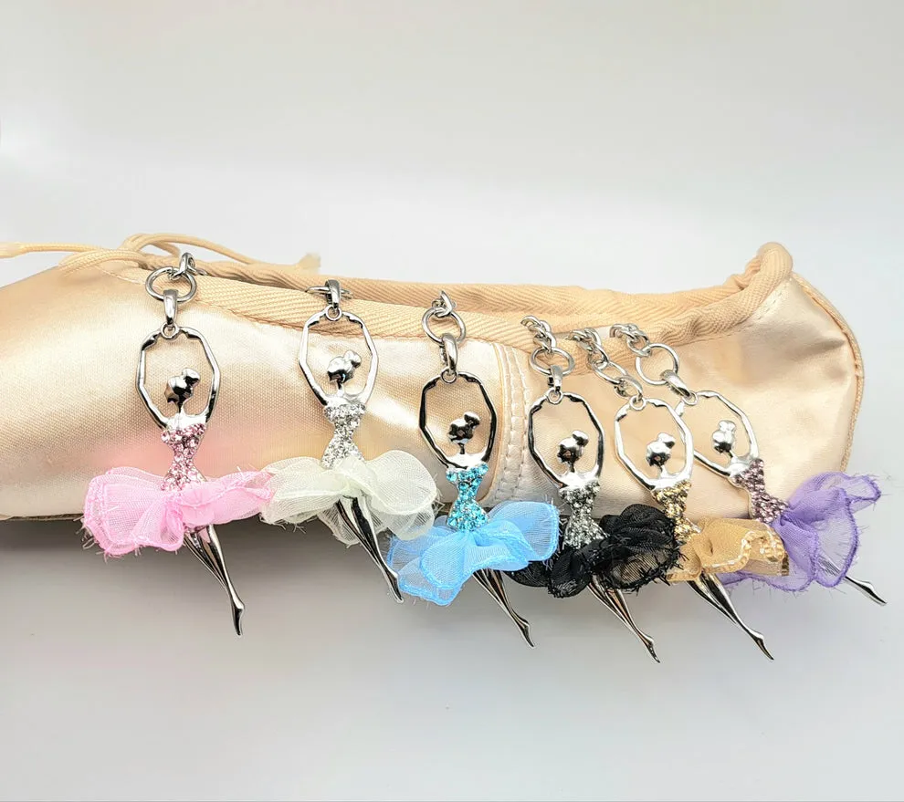 American Dance Supply Flower Tutu Ballerina Keychain