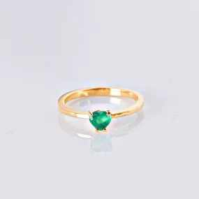 Anillo Corazon Esmeralda Talla 7