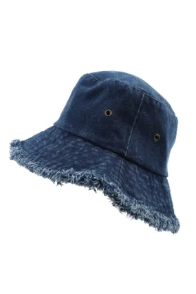 Anobel Copenhagen - Frayed Edge Denim Bucket Hat H-29073. - Denim