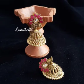 Antique style jumki earrings