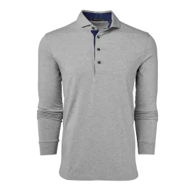 Apache Long Sleeve Polo (Light Grey Heather)