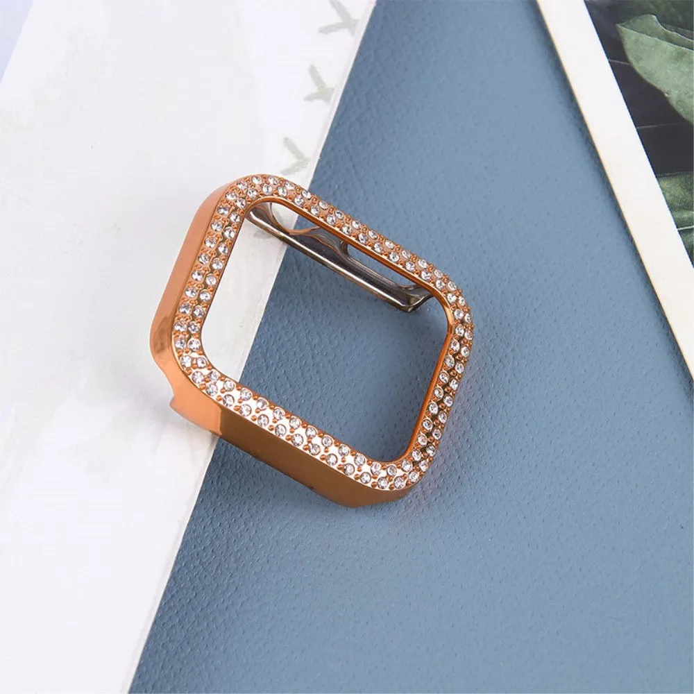 Apple Watch (40mm) Hårdt Plast Cover - Rose Gold & Rhinsten