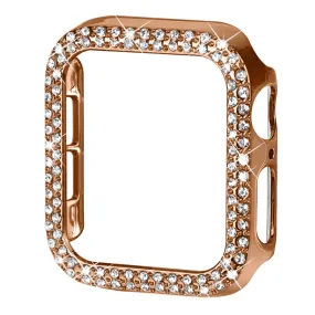 Apple Watch (40mm) Hårdt Plast Cover - Rose Gold & Rhinsten