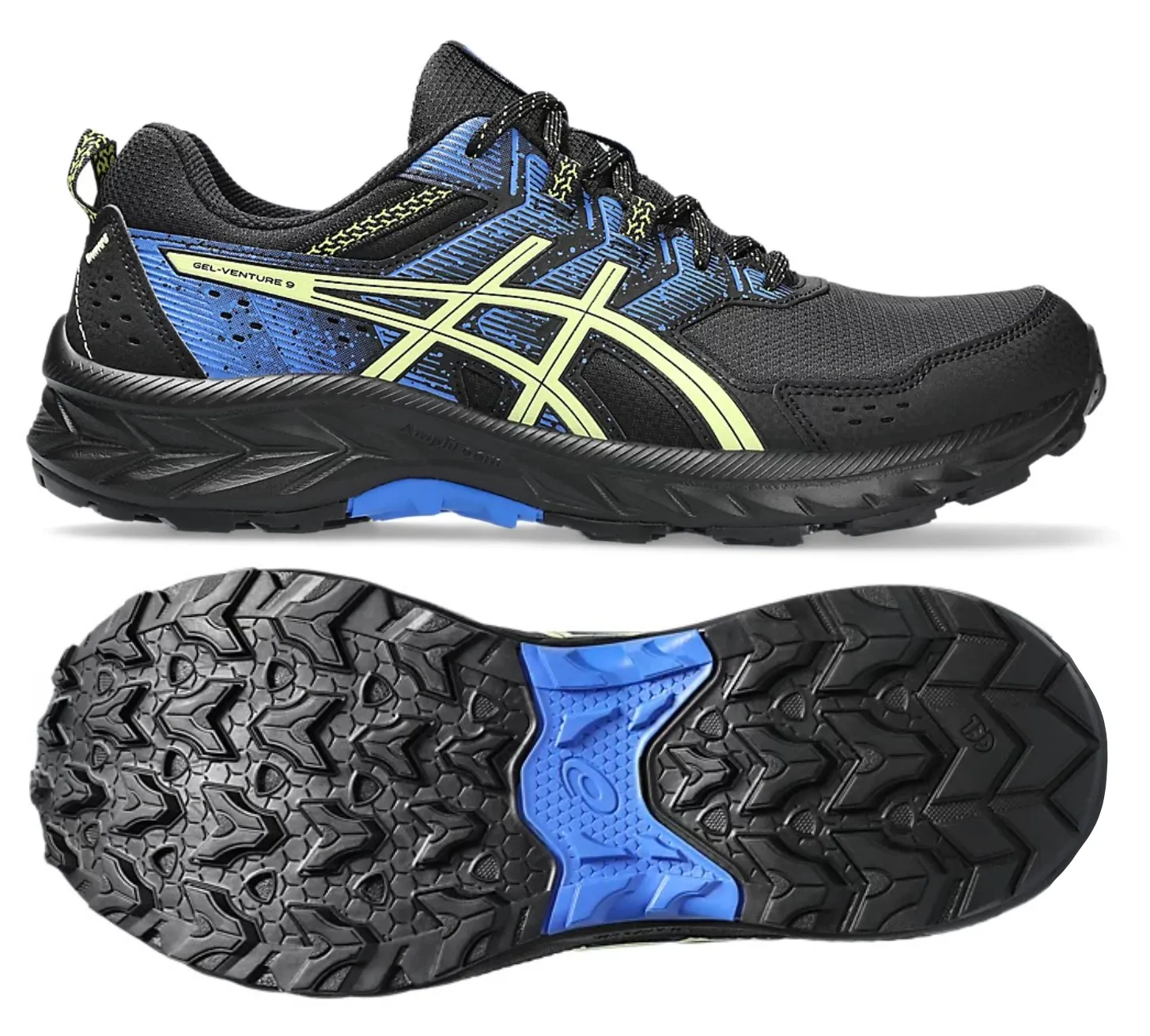 Asics Gel Venture 9 Mens WIDE (Black/Glow Yellow)