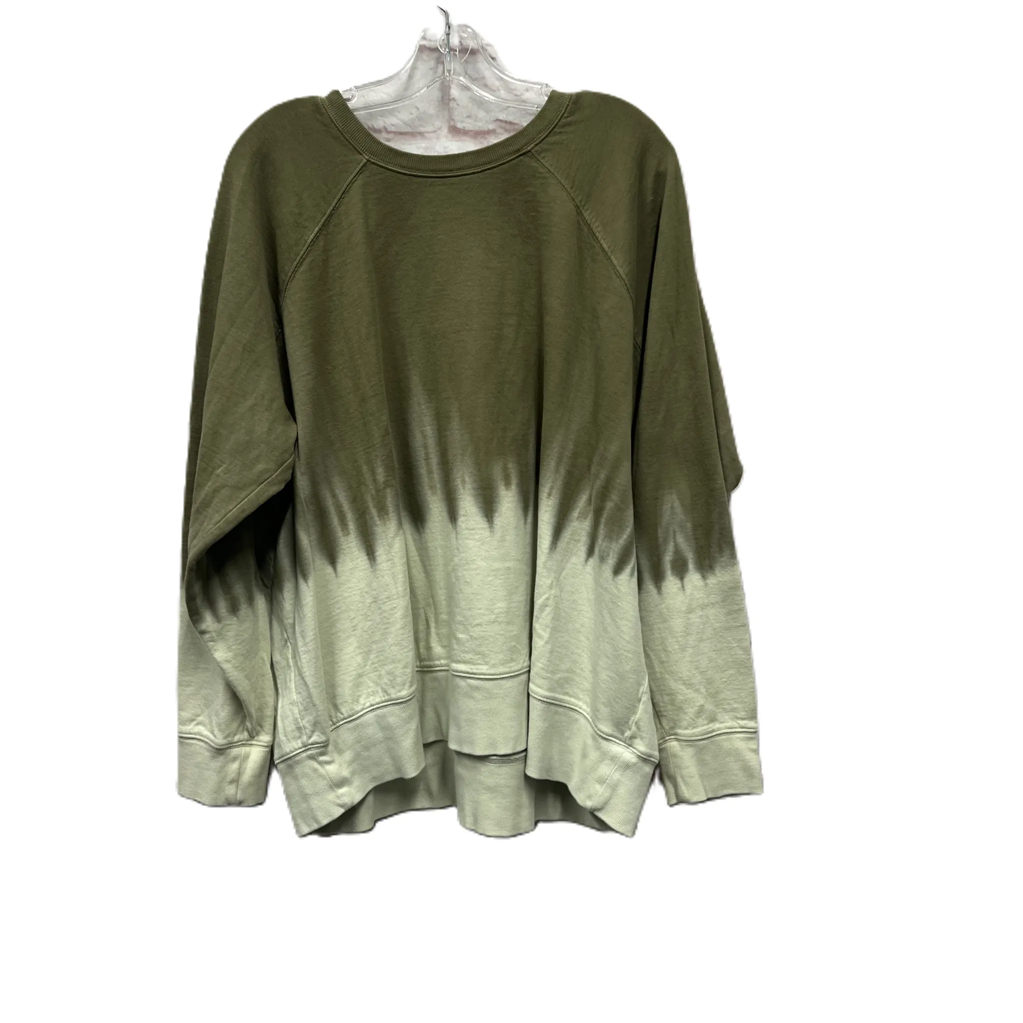 Athletic Top Long Sleeve Crewneck By Athleta In Green, Size: 2x