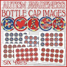 Autism Awareness Bottle Cap PRINTABLE