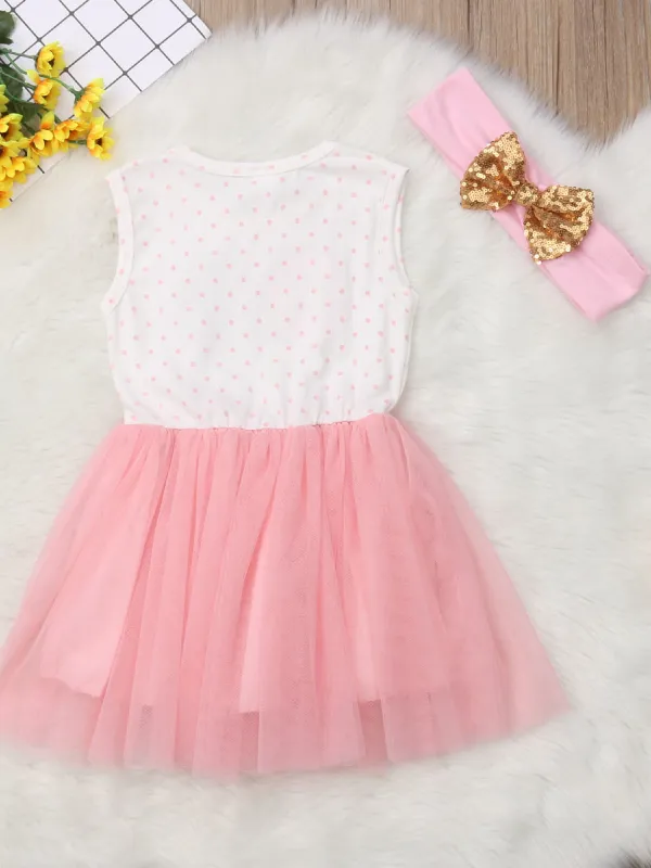 Baby Milestone "One" Polka Dot Tutu Dress