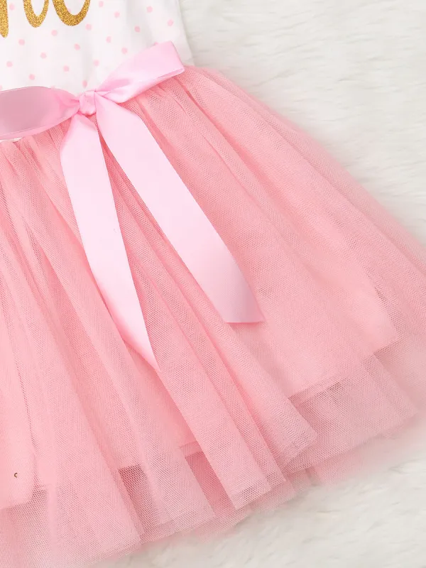 Baby Milestone "One" Polka Dot Tutu Dress