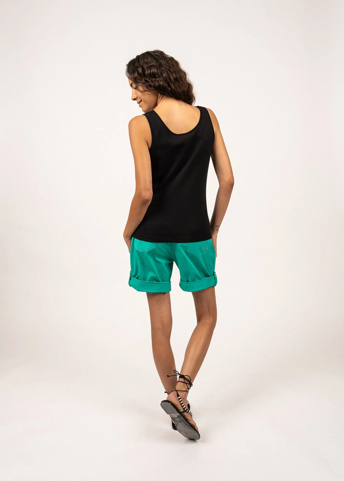 BASTIA III - Cotton Tank Top | Slim Fit (BLACK)