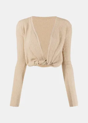 Beige 'Le Gilet Noue' Cardigan