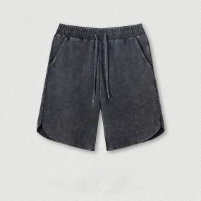 Black Simple Solid Color Strappy Pocket Shorts