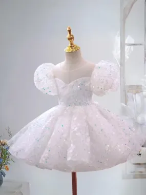 Blessed and Beaded Puff Sleeve Tutu Communion Dress