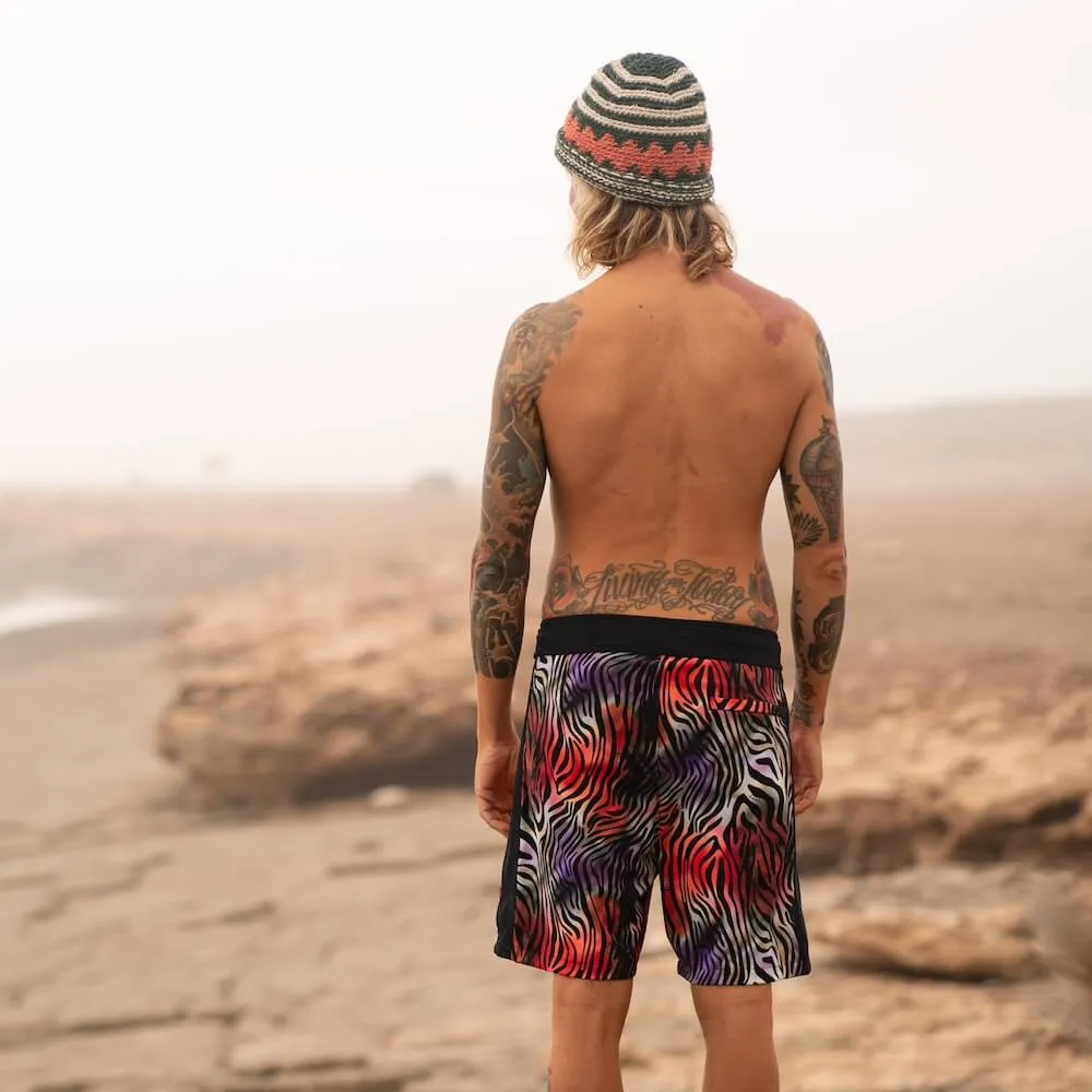 Boardshort SEAY - Nero Zebra & Giraffa