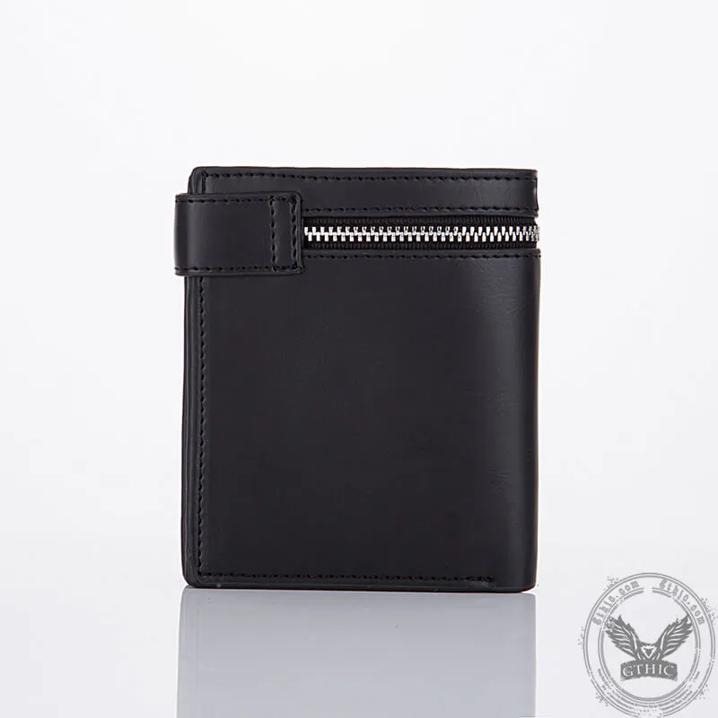 Budded Cross PU Leather Skull Wallet