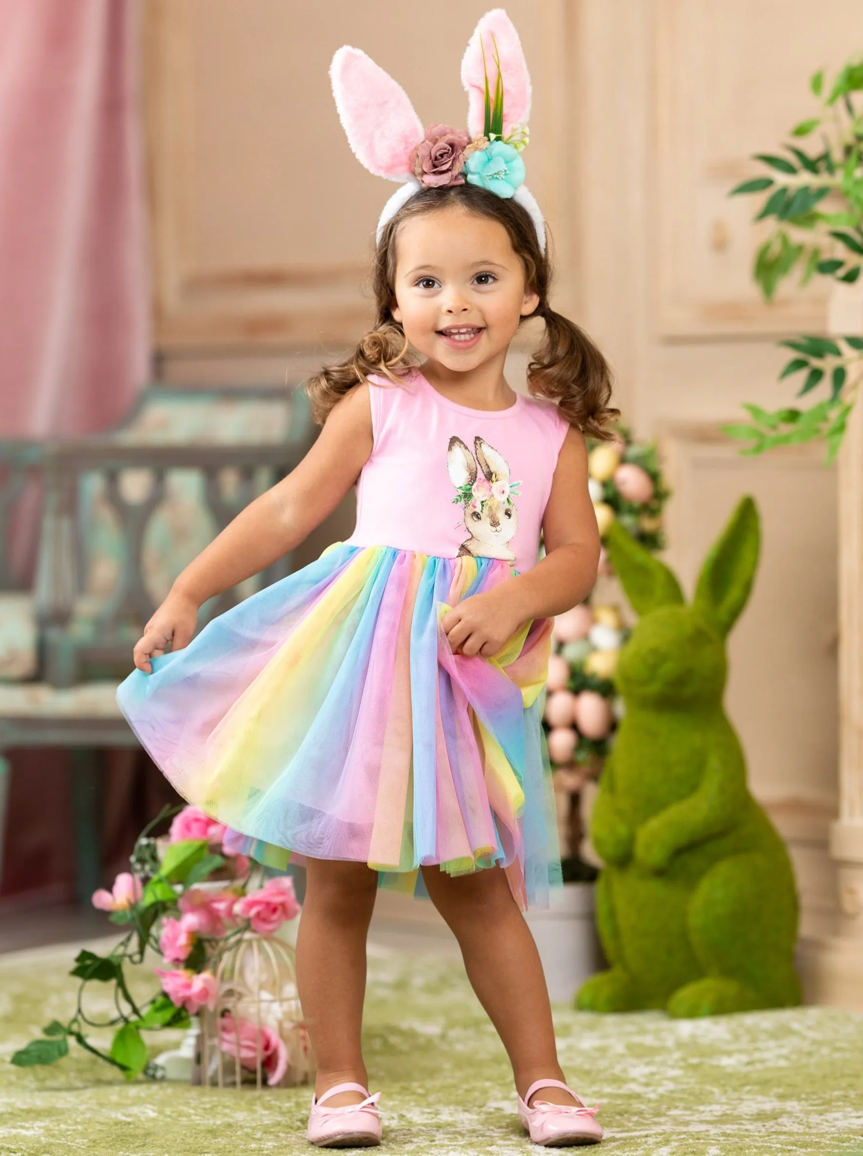 Bunny Rainbow Tutu Dress