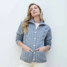 Buttoned Cable Knit Cardigan