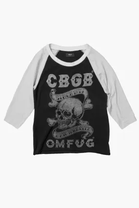 CBGB SKULL & CROSSBONES VINTAGE BASEBALL TEE