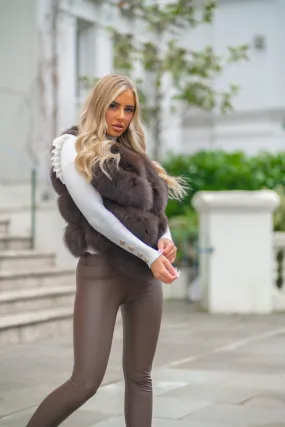 Chocolate Luxury Fur 4 Row Gilet