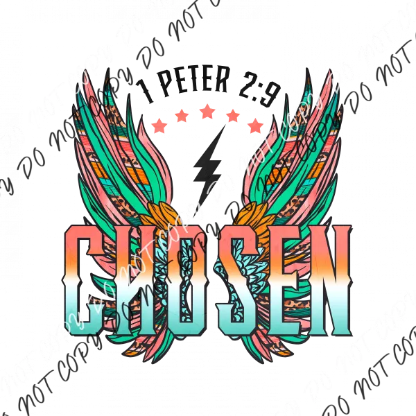 Chosen Wings Scripture DTF Transfer