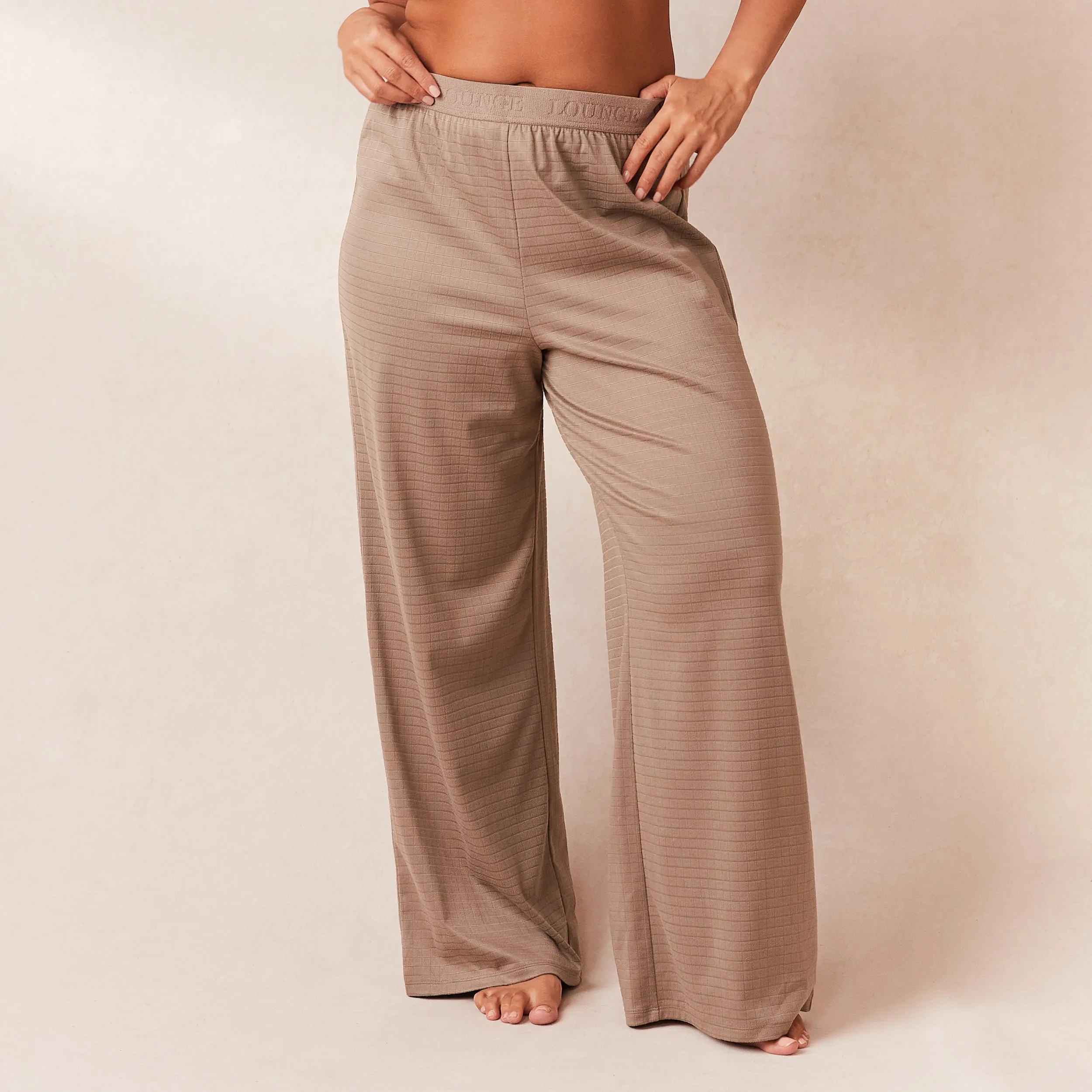 Classic Fleece Oversized Pyjama Trousers - Fawn