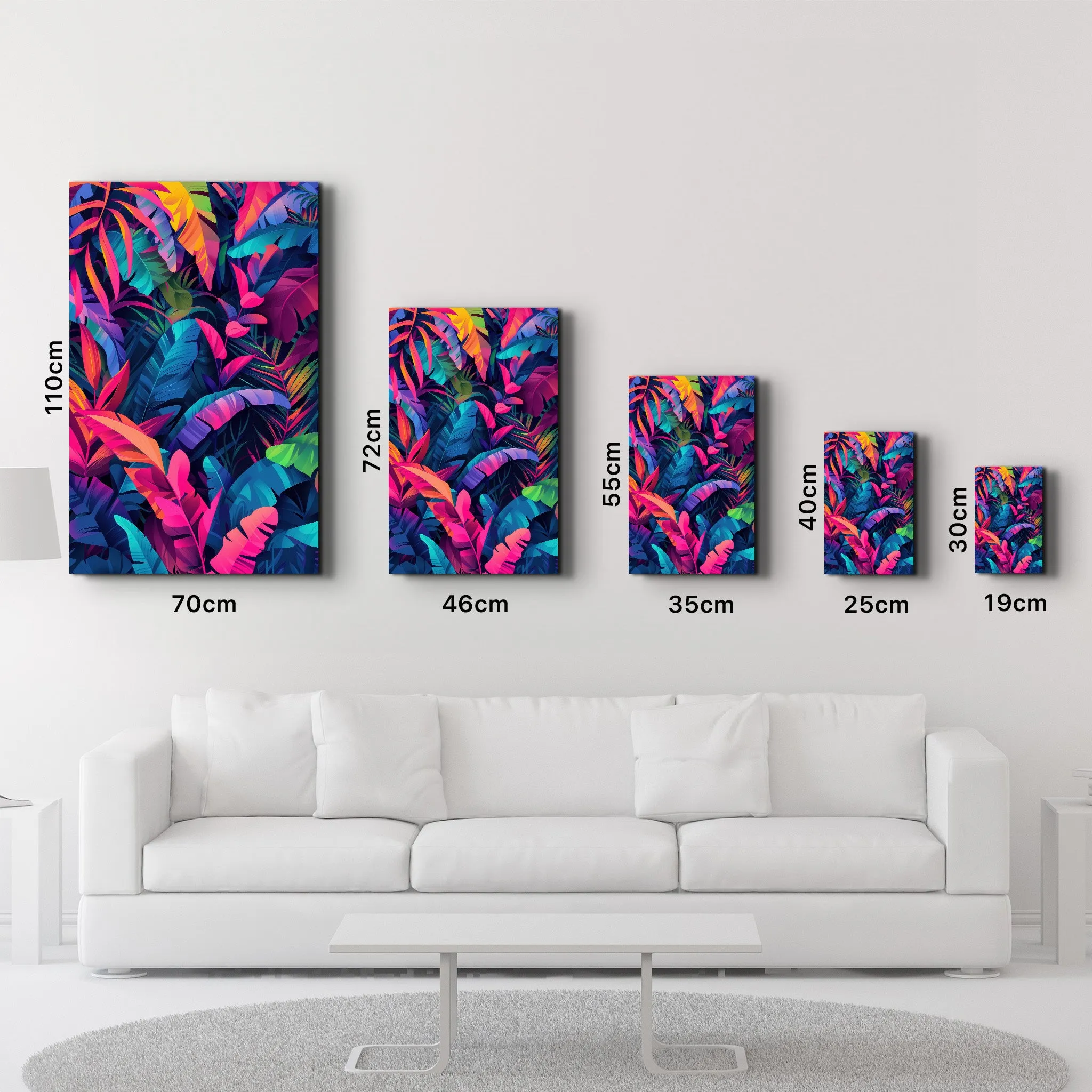 Colorful Tropical Leaves - Glass Wall Art