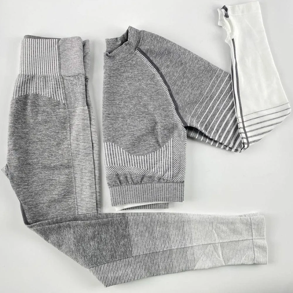 Conjunto deportivo de color gris con manga larga