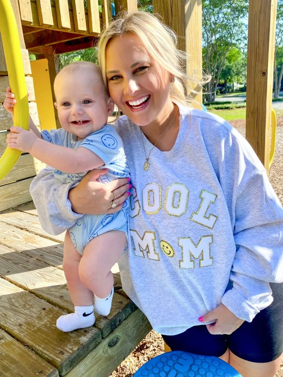 Cool Mom Letter Patch Sweatshirt