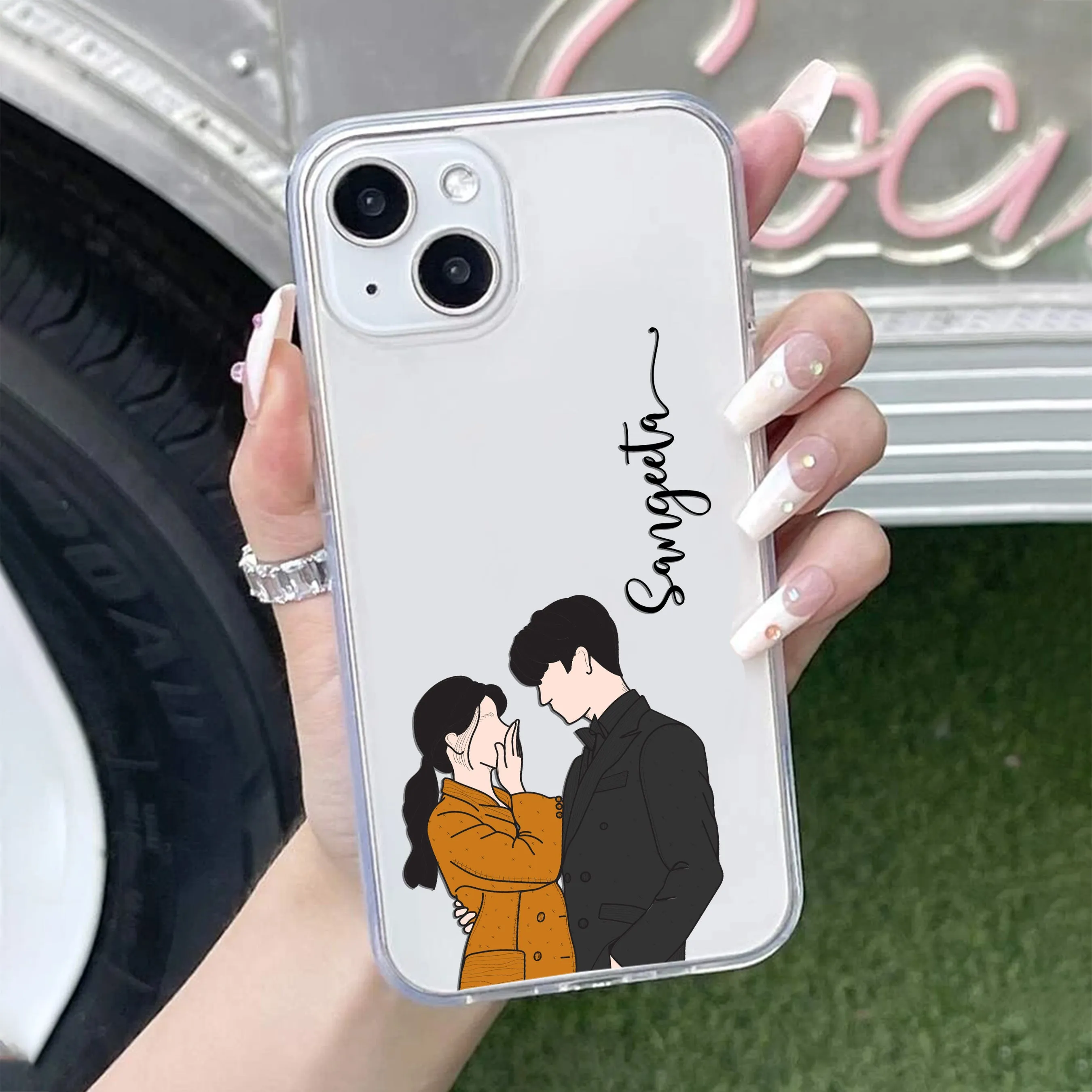 Couple Customize Transparent Silicon Case For iPhone