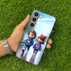 Couple Glass Case Cover For Samsung