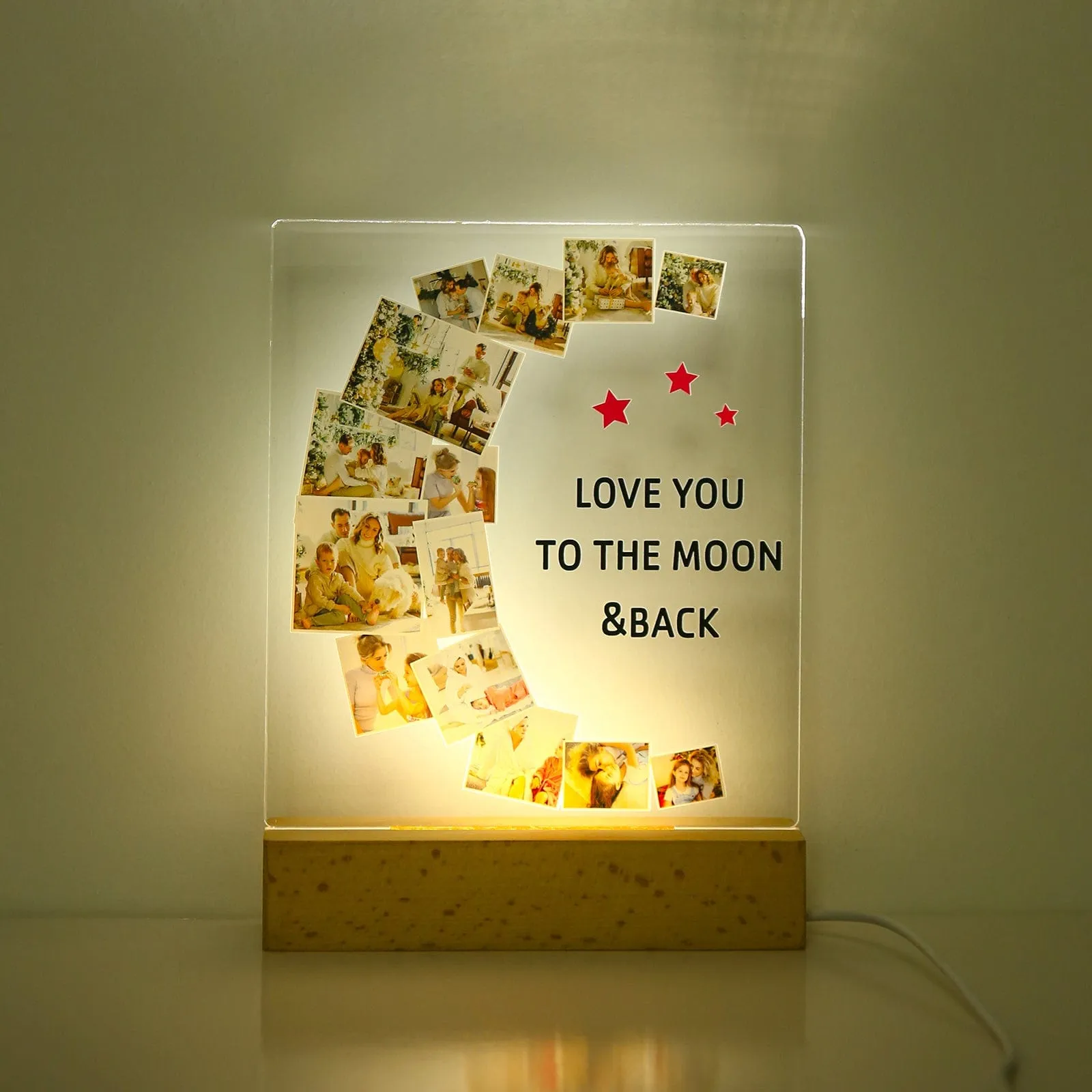 Create a cherished memory - "I Love You To The Moon And Back" with a luxurious Custom Photo Night Light