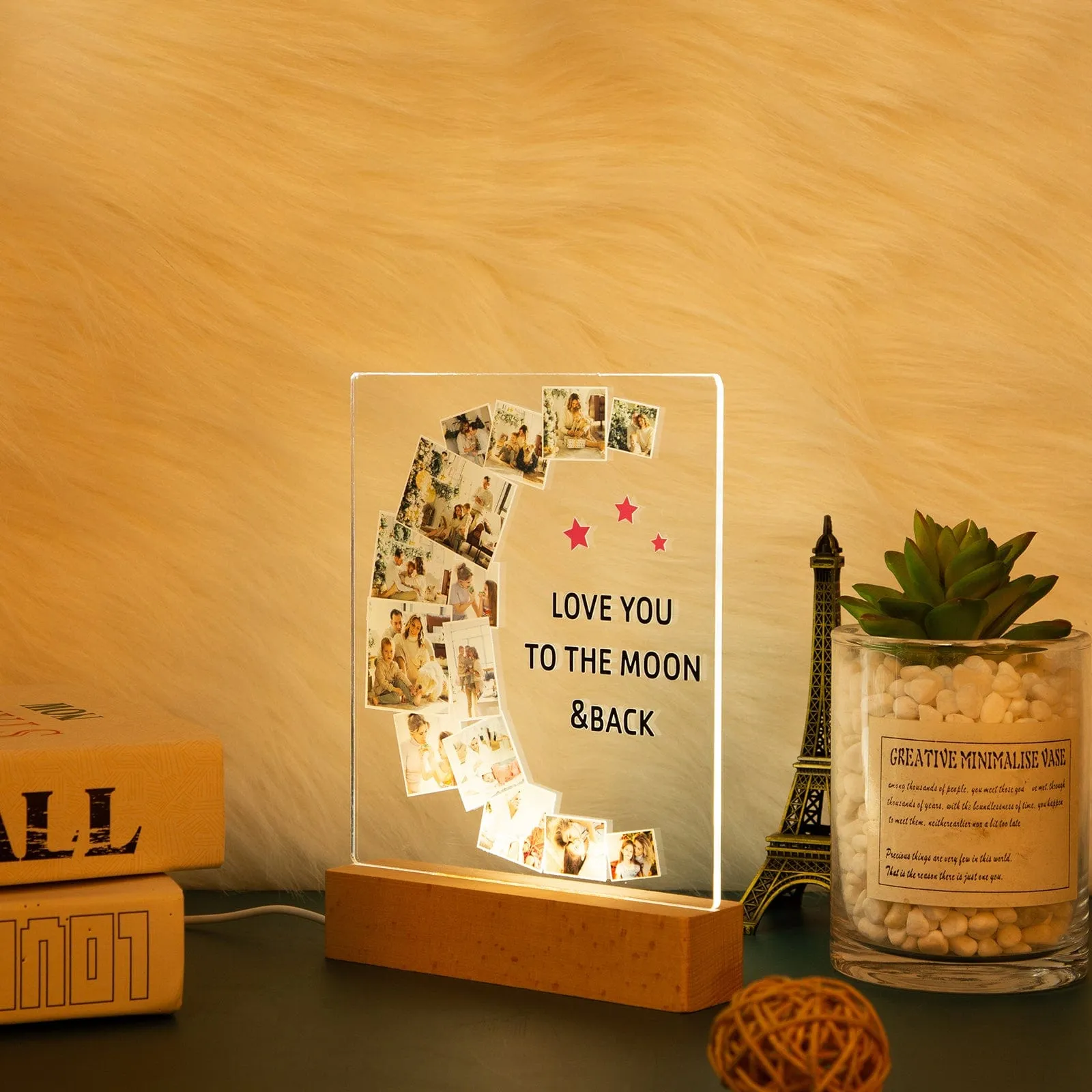 Create a cherished memory - "I Love You To The Moon And Back" with a luxurious Custom Photo Night Light