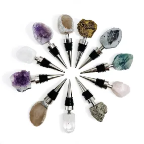 Crystal Bottle Stopper - Stone Wine Stoppers  (RKOF2-STOP)