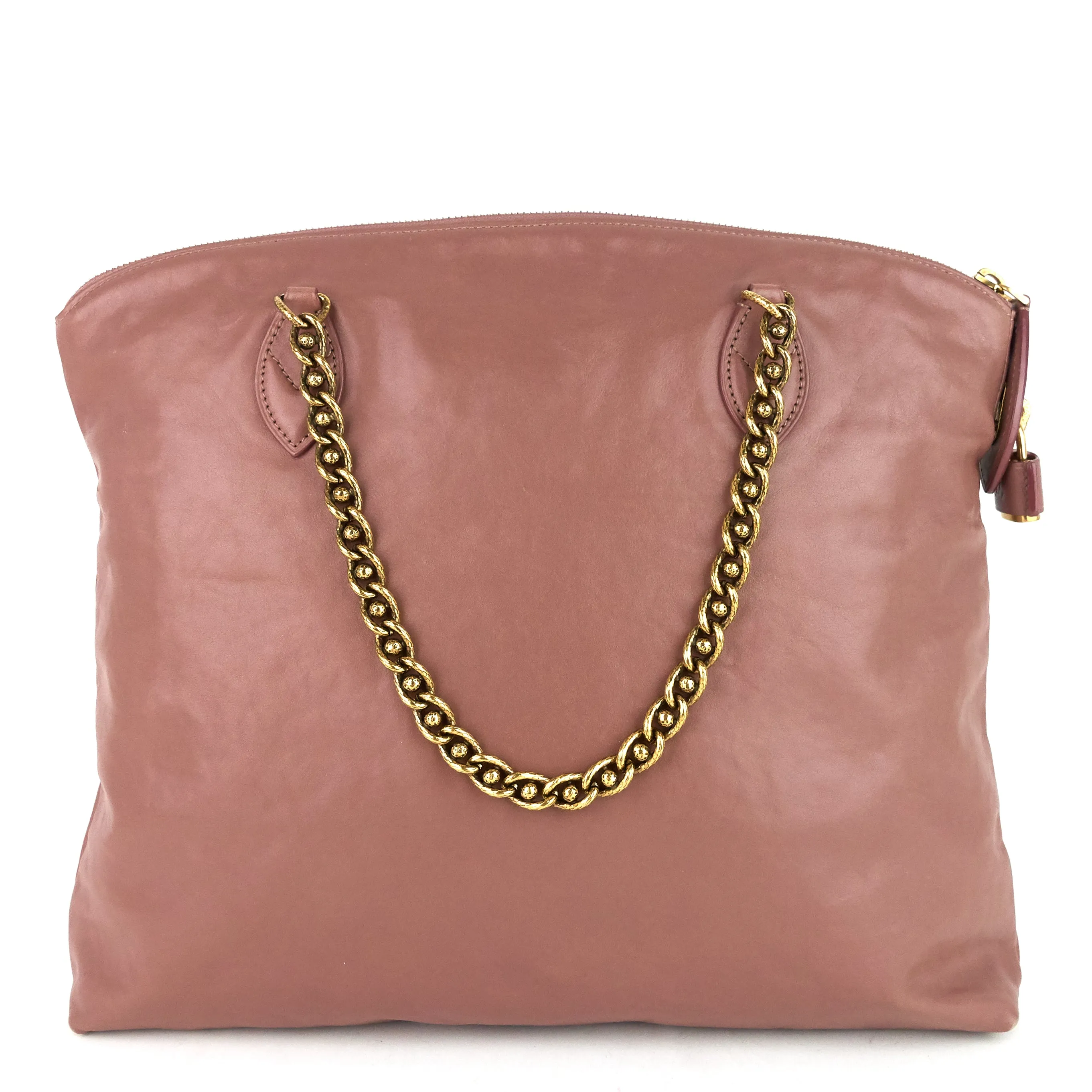 Cuir Boudoir Lockit Leather Chain Tote Bag