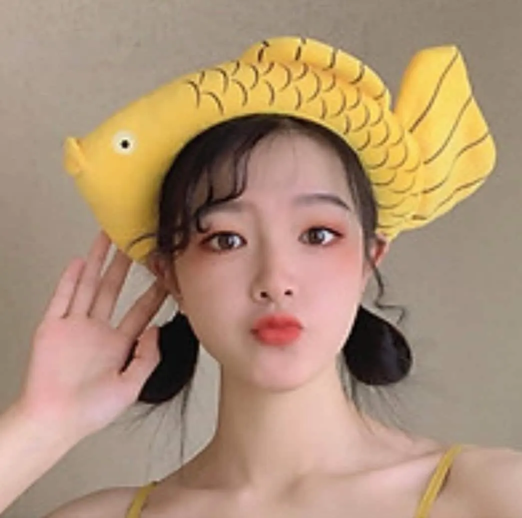 Cute Cartoon Fish Headbands, Large Fish Hair Hoops,Spa Headbands for Washing Faceapplying cosmetic, applying a facial mask