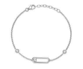 CZ Paperclip Bracelet