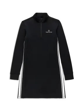 Damarindo Half-Zip Track Dress- Black