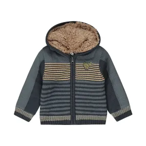 Dirkje Baby Cardigan With Hood Steel Blue