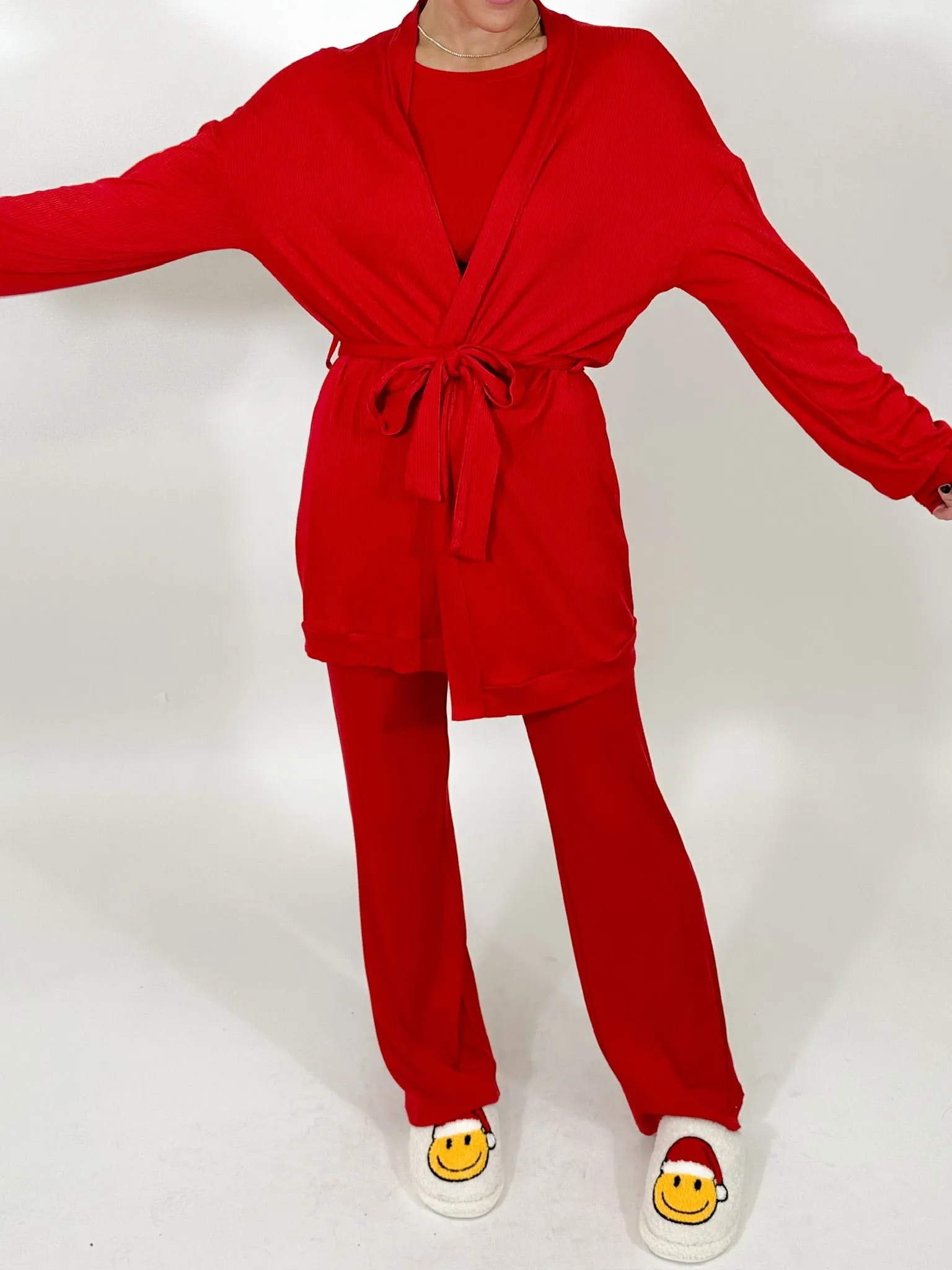 Downtime Ribbed Robe | Cherry |  Plus Available | FINAL SALE