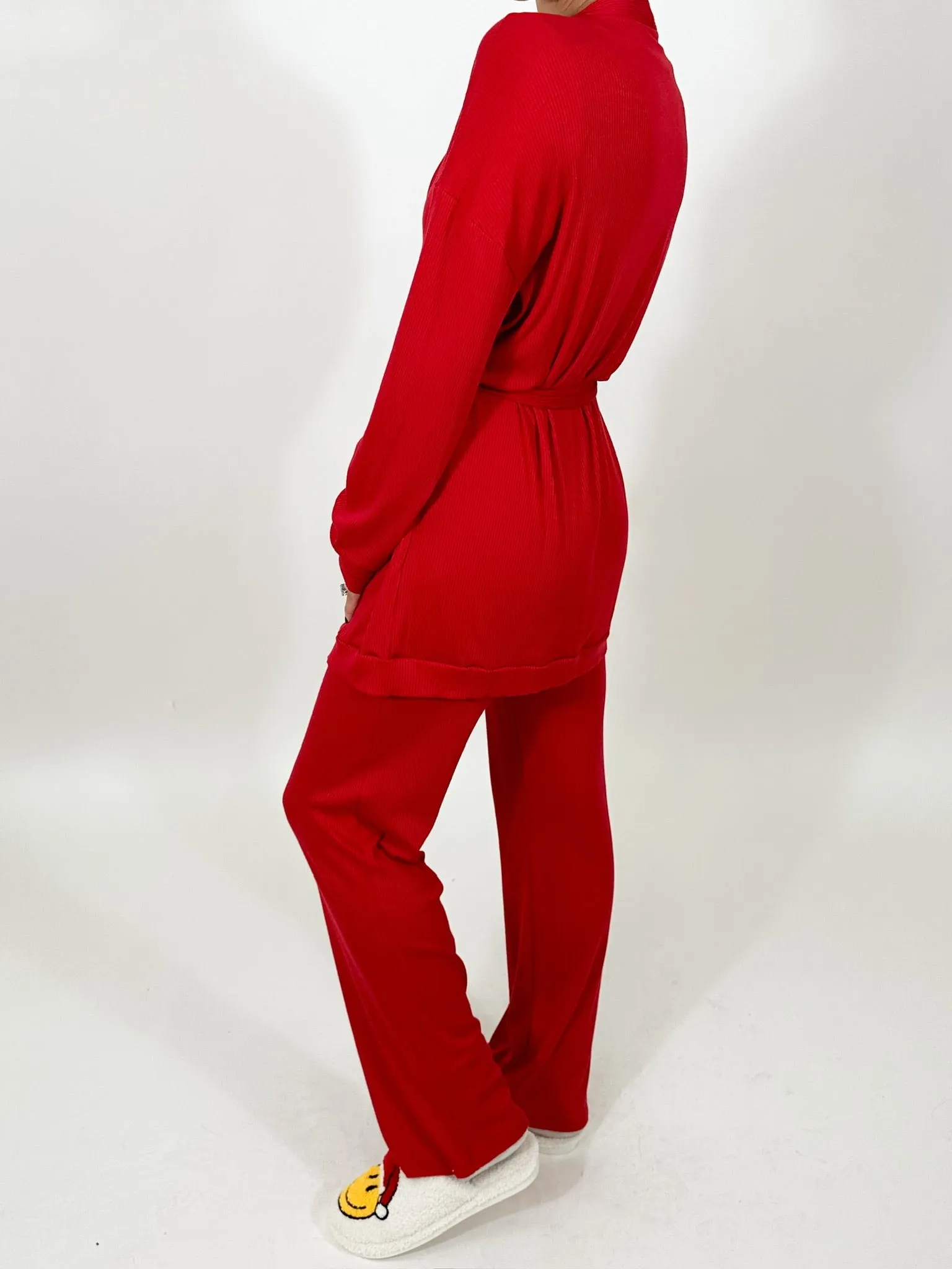 Downtime Ribbed Robe | Cherry |  Plus Available | FINAL SALE