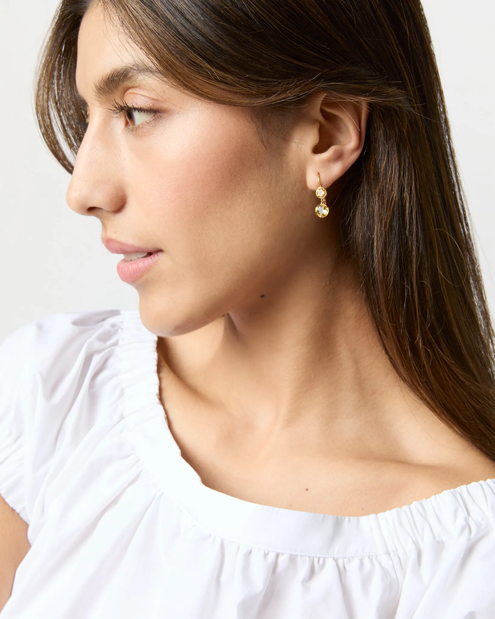 Extra Small Incandescence Hook Earrings in Citrine